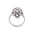 Art Deco Inspired 0.72 Carat Marquise Cut Diamond Sapphire Platinum Ring