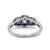Art Deco Inspired 0.30 Carat Old Cut Diamond Sapphire Platinum Three Stone Ring