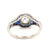 Art Deco Inspired 0.98 Carat Old Mine Cut Diamond Sapphire Platinum Ring