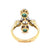 Antique French Old Mine Cut Diamond Emerald 18 Karat Gold Ring