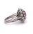 Mid Century 2.04 Carats Pink Sapphire Diamond Platinum Cluster Ring