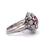 Mid Century 2.04 Carats Pink Sapphire Diamond Platinum Cluster Ring