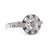 Art Deco Inspired Old European Cut Diamond Sapphire Platinum Halo Ring