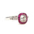 Art Deco Inspired Diamond Ruby Platinum Engagement Ring