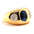 Vintage 1.35 Carat Sapphire Diamond 18 Karat Yellow Gold Three Stone Ring
