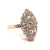 Mid Century French 0.60 Carat Diamond 18 Karat Gold Navette Ring
