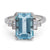 Art Deco Inspired 4.72 Carats Aquamarine Diamond Platinum Ring