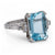 Art Deco Inspired 4.72 Carats Aquamarine Diamond Platinum Ring