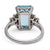 Art Deco Inspired 4.72 Carats Aquamarine Diamond Platinum Ring
