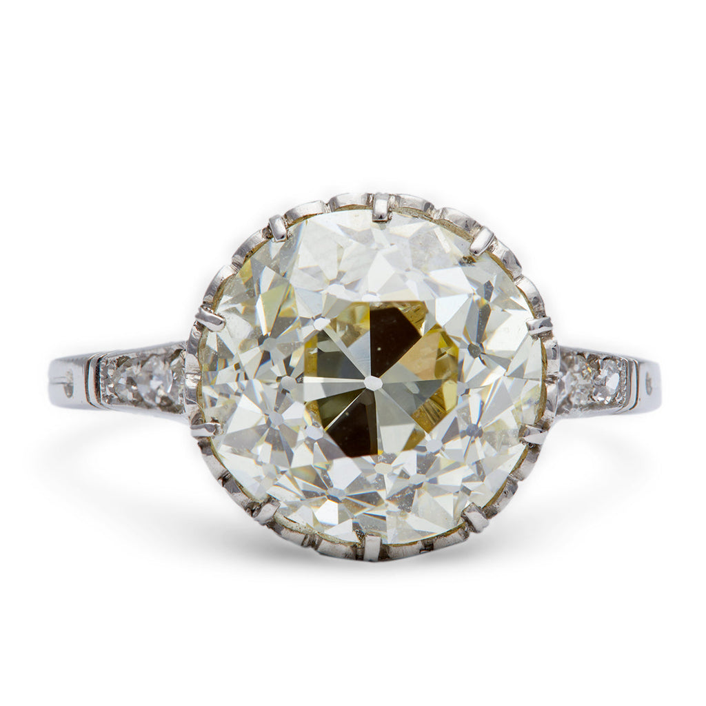Art Deco Inspired GIA 5.48 Carats Diamond Platinum Engagement Ring