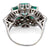 Art Deco Inspired Emerald Diamond Platinum Cocktail Ring