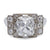 Art Deco GIA 3.56 Carats Old Mine Cut Diamond 18k White Gold Ring