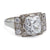 Art Deco GIA 3.56 Carats Old Mine Cut Diamond 18k White Gold Ring