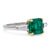 Vintage GIA Zambian Emerald Diamond Platinum 18 Karat Yellow Gold Ring
