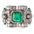 Art Deco Emerald Diamond Platinum Cocktail Ring