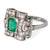 Art Deco Emerald Diamond Platinum Cocktail Ring