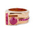 Retro French 1.33 Carats Ruby 18 Karat Rose Gold Platinum Tank Ring