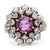 Mid Century 2.04 Carats Pink Sapphire Diamond Platinum Cluster Ring