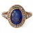 Victorian GIA 5.34 Carat Ceylon Sapphire Diamond 14 Karat Rose Gold Cluster Ring