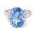 Vintage GIA 8.36 Carats Ceylon No Heat Sapphire Diamond Platinum Ring