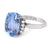 Vintage GIA 8.36 Carats Ceylon No Heat Sapphire Diamond Platinum Ring