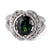 Mid Century French 1.99 Carats Green Sapphire Diamond Platinum Ring