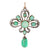 Victorian Emerald Diamond Silver 14k Rose Gold Pendant