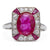 Art Deco Burma No Heat Ruby Diamond Platinum Dinner Ring