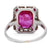 Art Deco Burma No Heat Ruby Diamond Platinum Dinner Ring