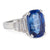 Mid Century GIA 10.22 Carat Ceylon Sapphire Diamond 18k White Gold Cocktail Ring