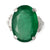 Mid Century GIA 13.93 Carats Zambian Emerald Diamond Platinum Cocktail Ring