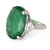 Mid Century GIA 13.93 Carats Zambian Emerald Diamond Platinum Cocktail Ring