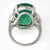 Mid Century GIA 13.93 Carats Zambian Emerald Diamond Platinum Cocktail Ring