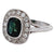 Art Deco French Sapphire Diamond Platinum 18k Gold Halo Ring