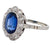 Art Deco Synthetic Sapphire Diamond 14 Karat White Gold Cluster Ring