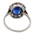 Art Deco Synthetic Sapphire Diamond 14 Karat White Gold Cluster Ring