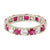 Mid Century Ruby Diamond 18k White Gold Eternity Band