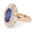 Edwardian GIA 10 Carats Ceylon Sapphire Diamond 18k Gold Cluster Ring
