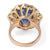 Edwardian GIA 10 Carats Ceylon Sapphire Diamond 18k Gold Cluster Ring