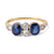 Edwardian Sapphire Diamond 14k Yellow Gold Platinum Ring