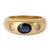 Vintage Sapphire Diamond 18k Yellow Gold Three Stone Ring