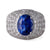 Vintage GIA 5.00 Carats Ceylon No Heat Sapphire Diamond 18k White Gold Ring