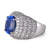 Vintage GIA 5.00 Carats Ceylon No Heat Sapphire Diamond 18k White Gold Ring