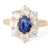 Edwardian GIA 1.41 Carats Kashmir No Heat Sapphire Diamond 18k Gold Cluster Ring