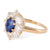 Edwardian GIA 1.41 Carats Kashmir No Heat Sapphire Diamond 18k Gold Cluster Ring