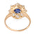 Edwardian GIA 1.41 Carats Kashmir No Heat Sapphire Diamond 18k Gold Cluster Ring