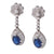 Art Deco Inspired Sapphire Diamond 18k White Gold Dangle Earrings