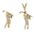 Vintage Jose Hess Diamond 14k Yellow Gold Golfers Pendant Set