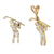 Vintage Jose Hess Diamond 14k Yellow Gold Golfers Pendant Set