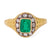 Victorian Emerald Diamond 18k Yellow Gold Ring